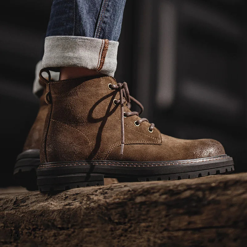 Harlan Leather Lace-Up Ankle Boots