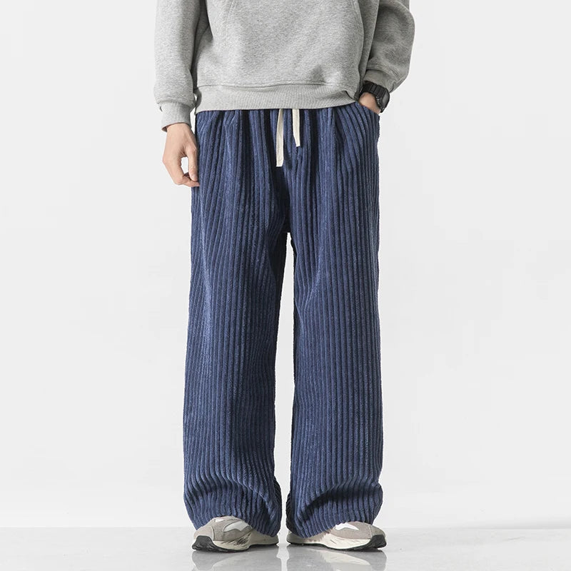 Draven Wide-Leg Corduroy Drawstring Pants