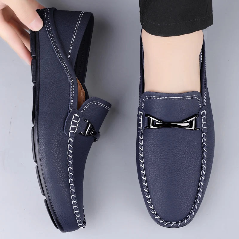 Men's Genuine Leather Slip-On Loafers