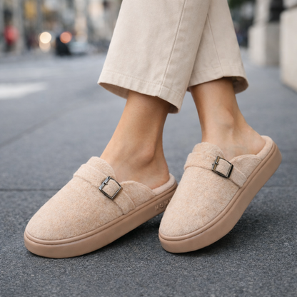 Women's Plush Cotton Mule Slippers