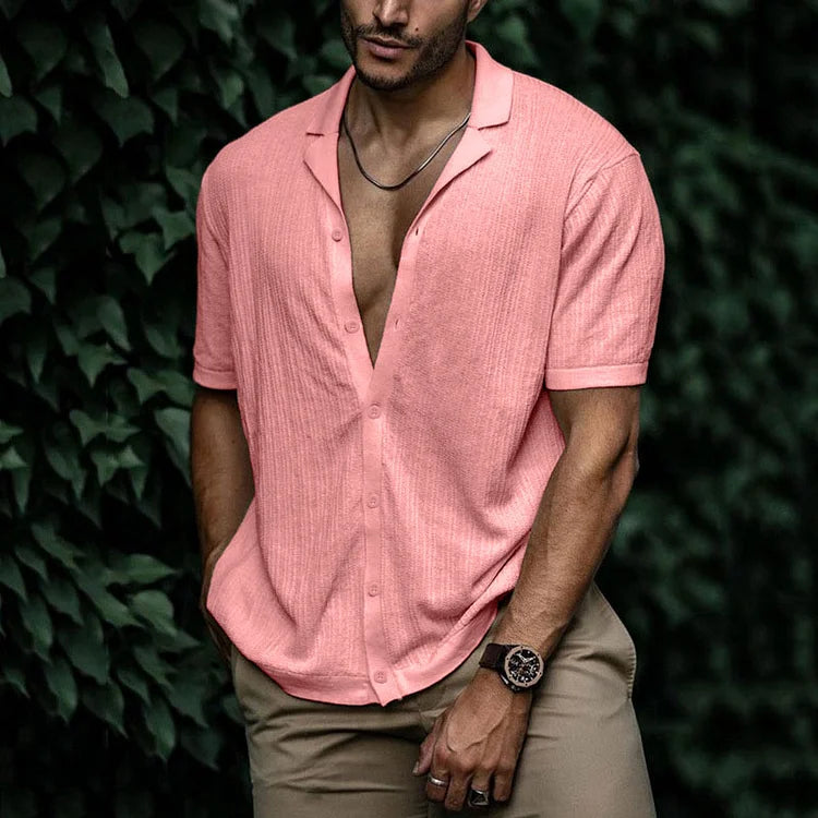 Men's Short Sleeve Button-Down Casual Shirt