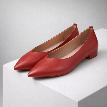 Women's Italian Leather Block Heel Orthopedic Pumps