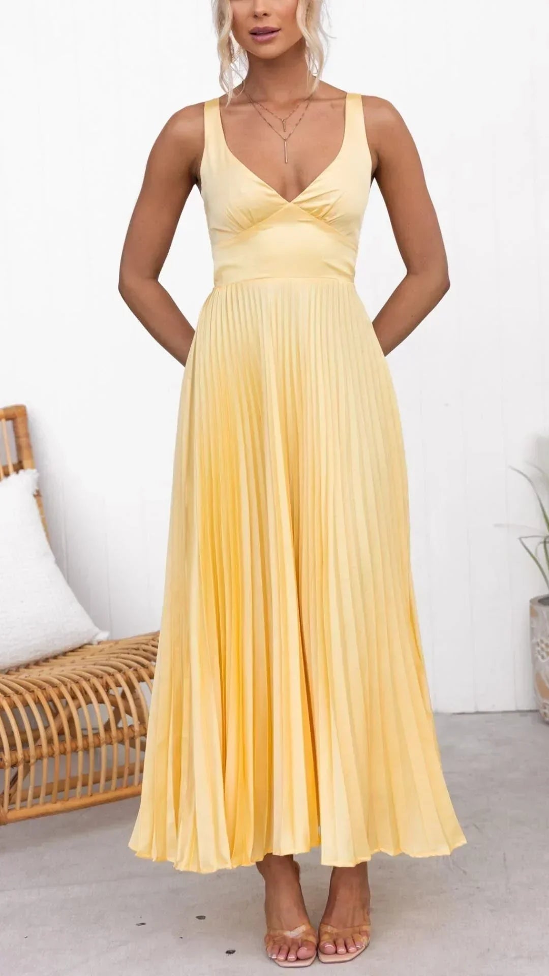 Pleated Maxi Dress – Women's Summer Dress