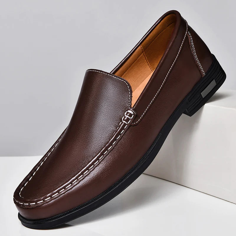 Men's Genuine Leather Slip-On Loafers