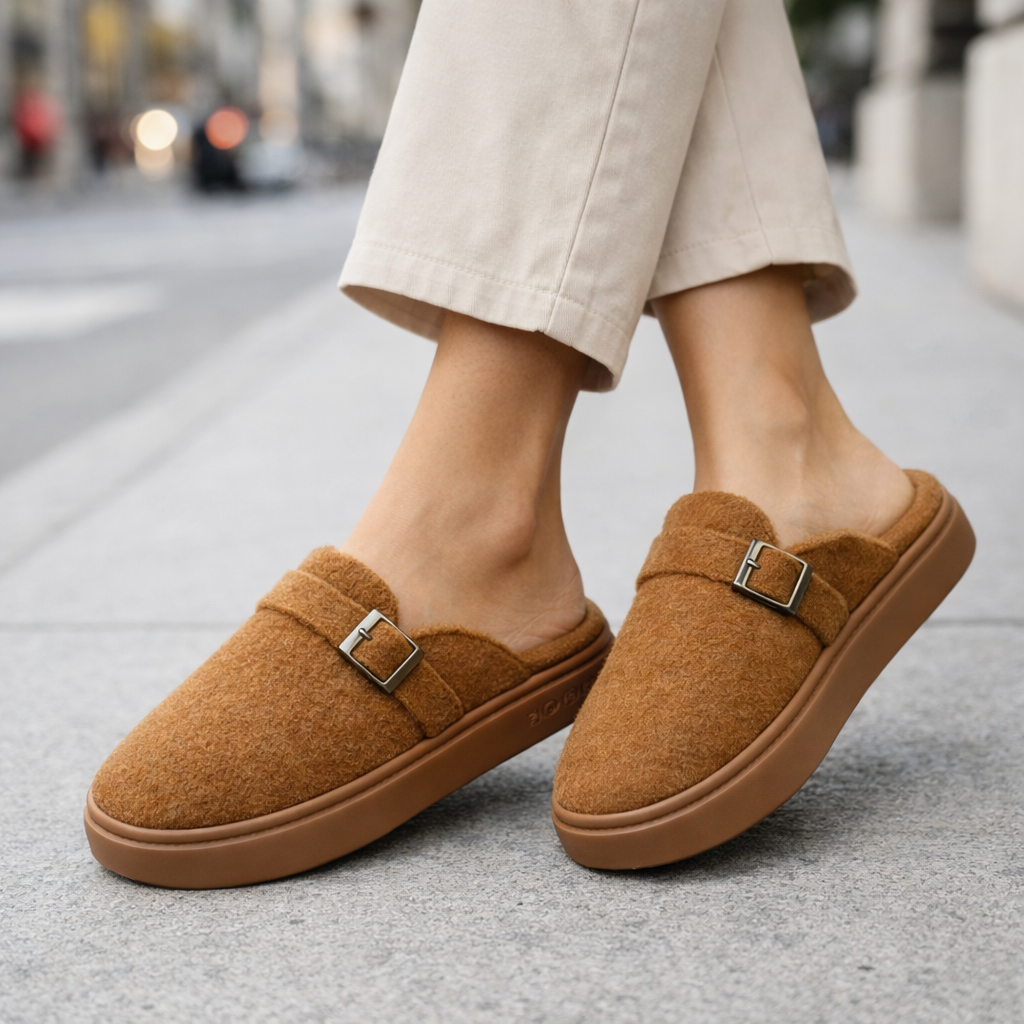 Women's Plush Cotton Mule Slippers