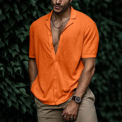 Men's Short Sleeve Button-Down Casual Shirt