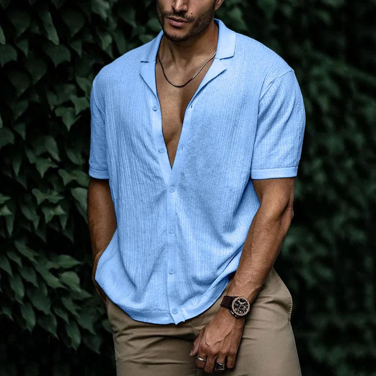 Men's Short Sleeve Button-Down Casual Shirt
