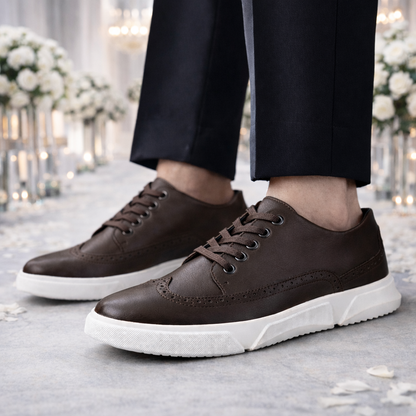Men's Genuine Leather Orthopedic Low-Top Sneakers