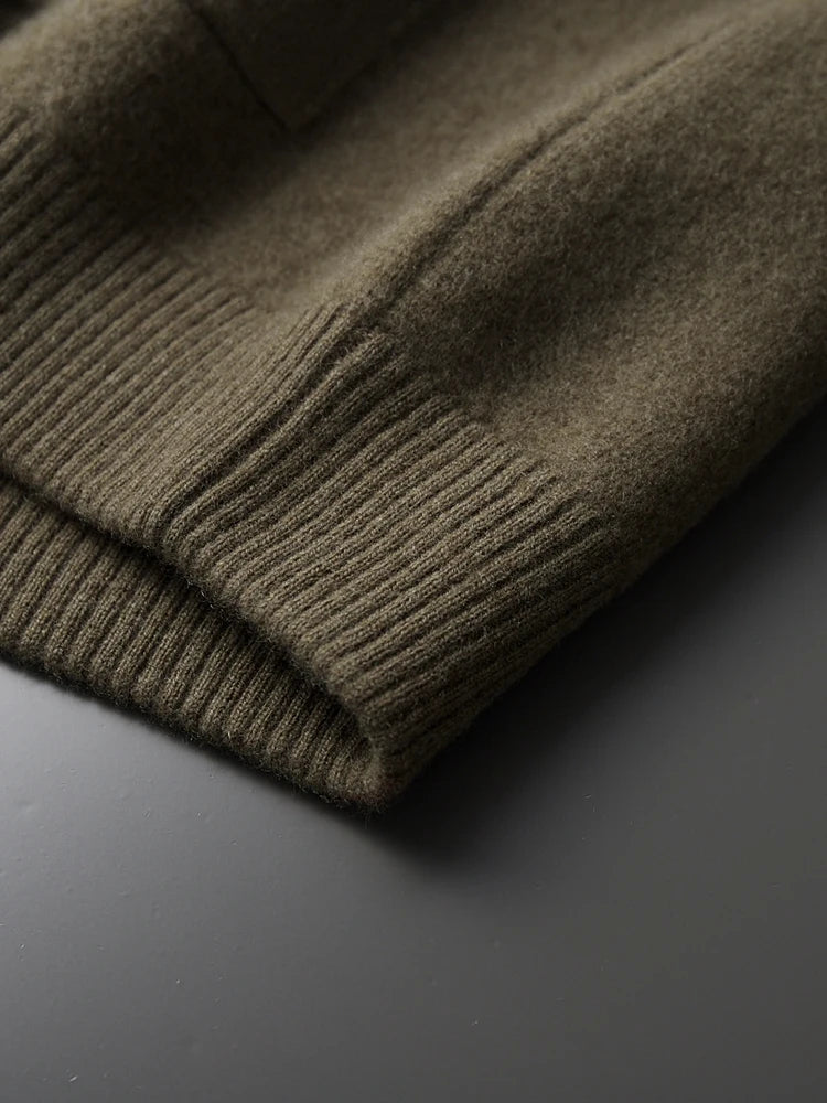 Vestaro Merino Wool Polo Cardigan Sweater