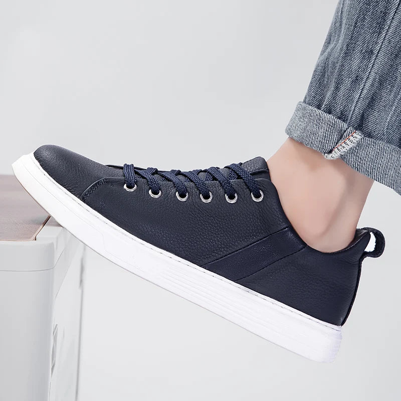 Men's Genuine Leather Low-Top Sneakers
