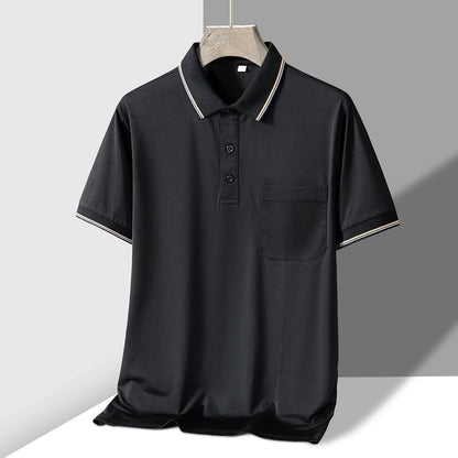 Men's Knit Button-Up Polo Shirt