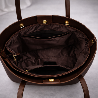 Women's Leather Handbag with Gold Hardware
