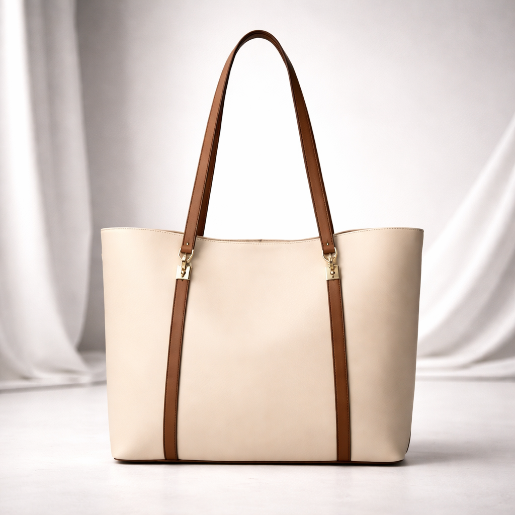Women's Leather Handbag with Gold Hardware
