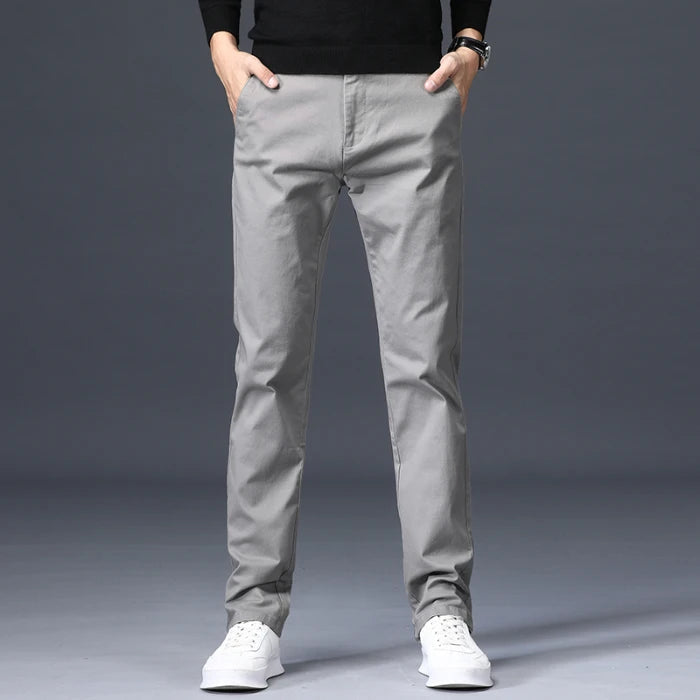 Men's Slim-Fit Cotton Dress Pants
