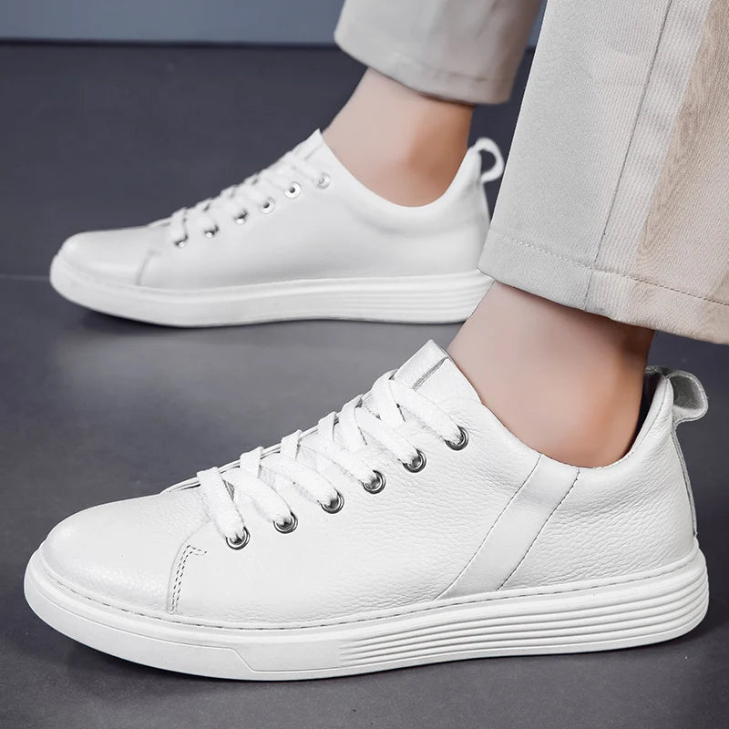 Men's Genuine Leather Low-Top Sneakers