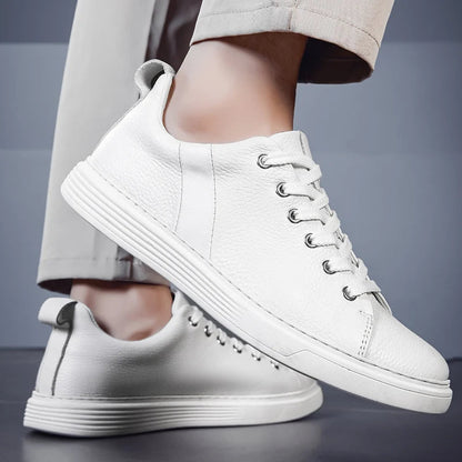 Men's Genuine Leather Low-Top Sneakers