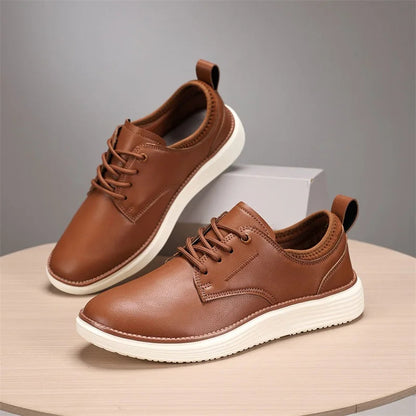 Men's Genuine Leather Lace-Up Orthopedic Shoes