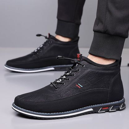Men's Genuine Leather Orthopedic Mid-Top Sneakers