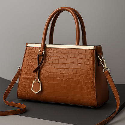 Women's Croc-Embossed Leather Structured Handbag
