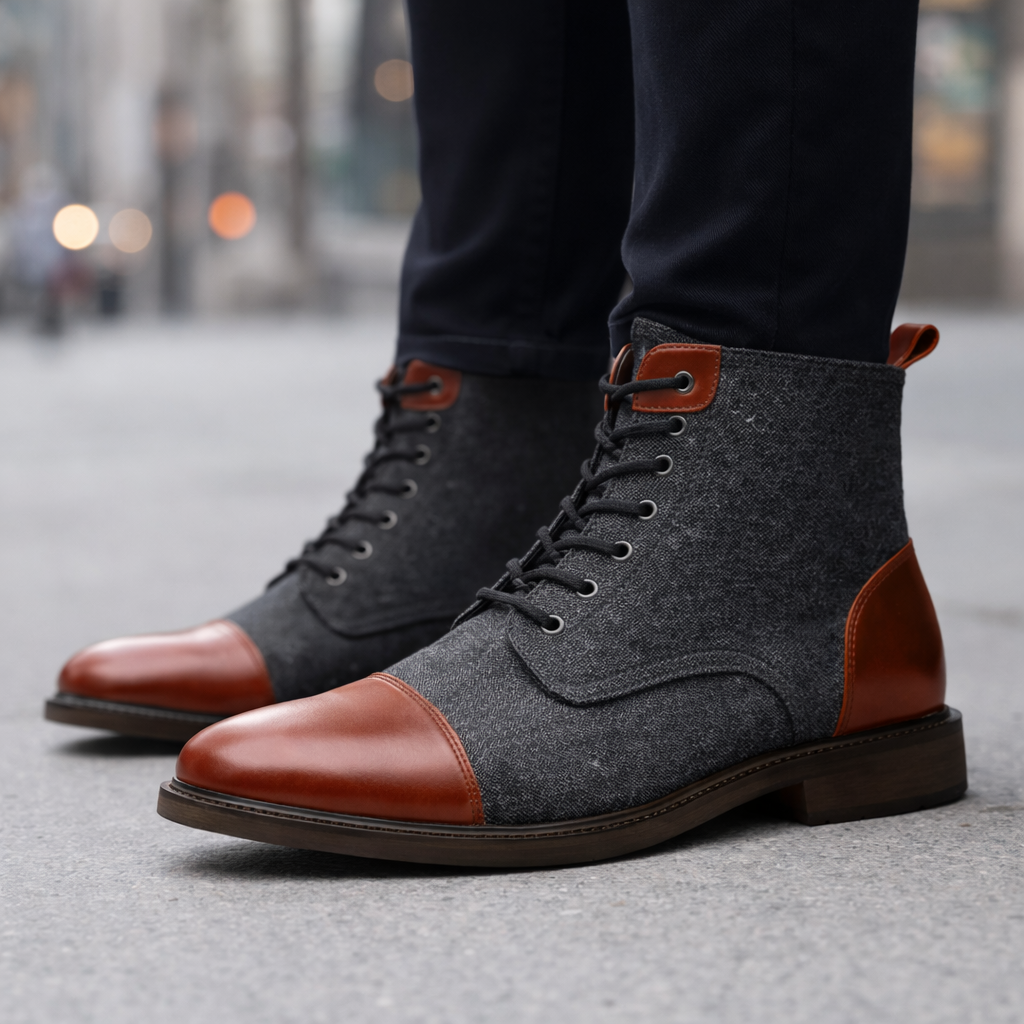 Men's Italian Leather Orthopedic Ankle Boots