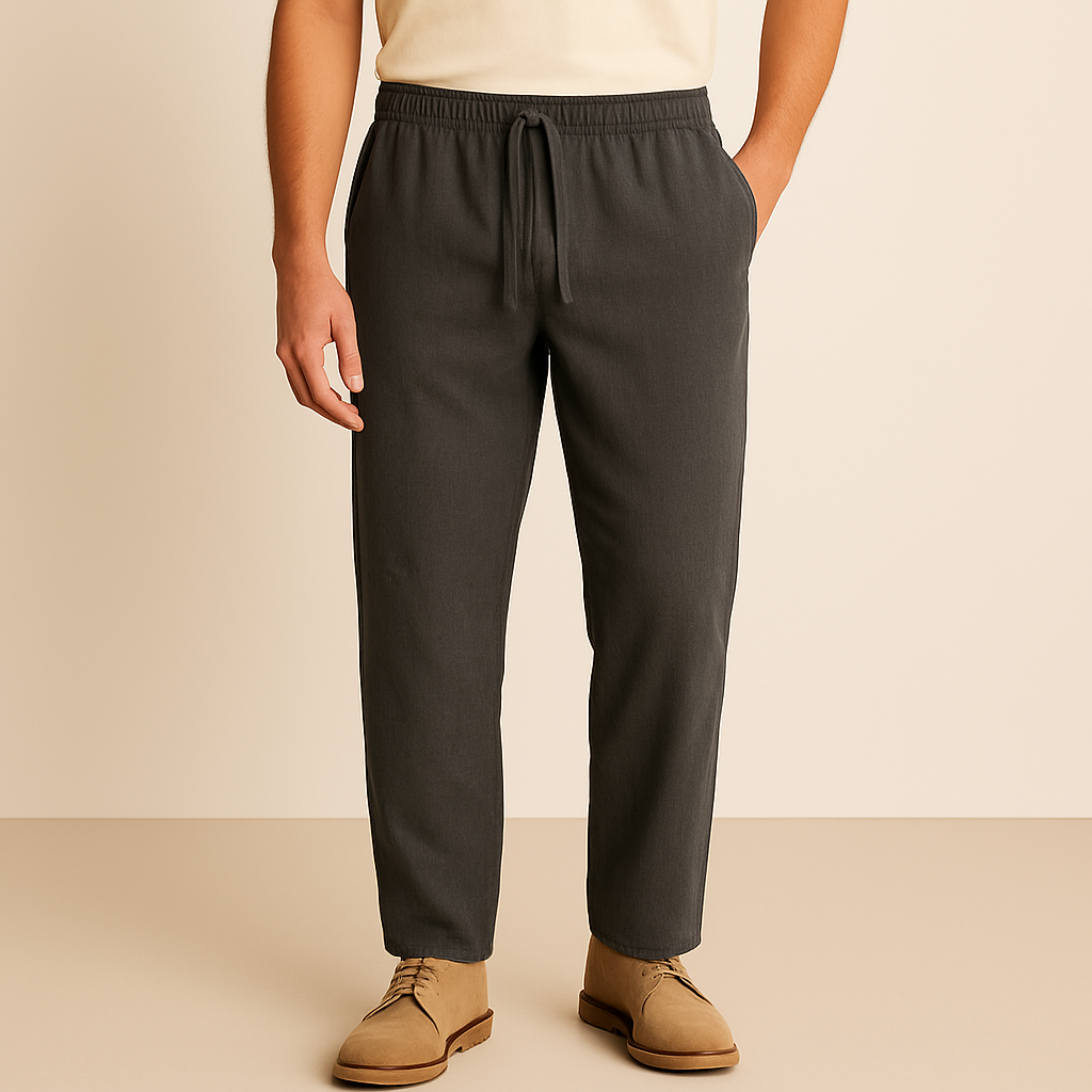 Men's Linen-Cotton Drawstring Pants