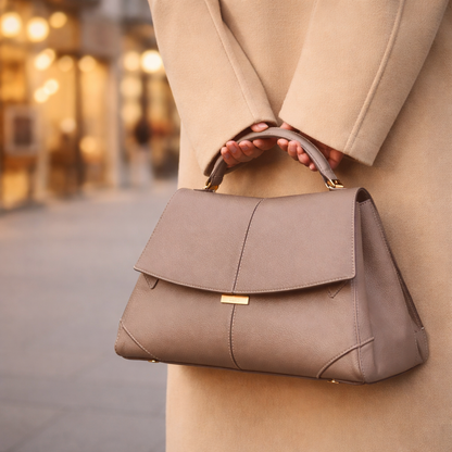 Women's Genuine Leather Structured Handbag