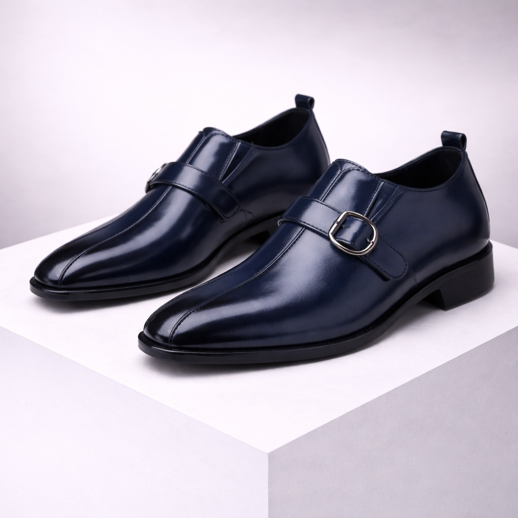 Marcello Double Monk Strap Leather Orthopedic Shoes