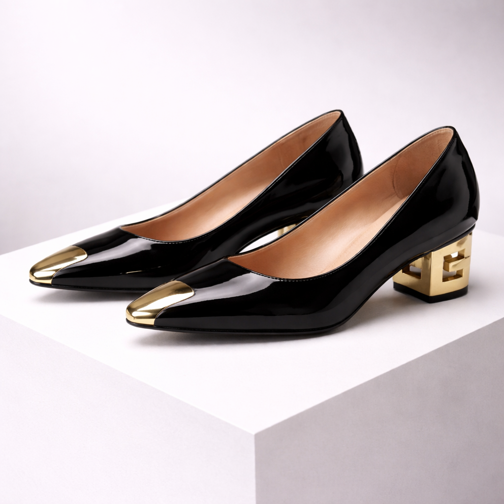 Women's Patent Leather Block Heel Pumps – Orthopedic Dress Heels