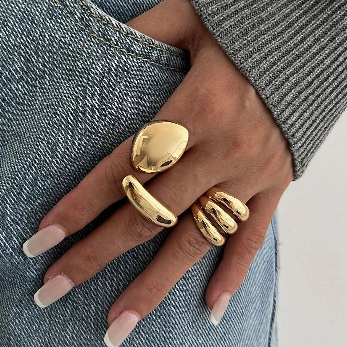 Women's Adjustable Metal Ring Set