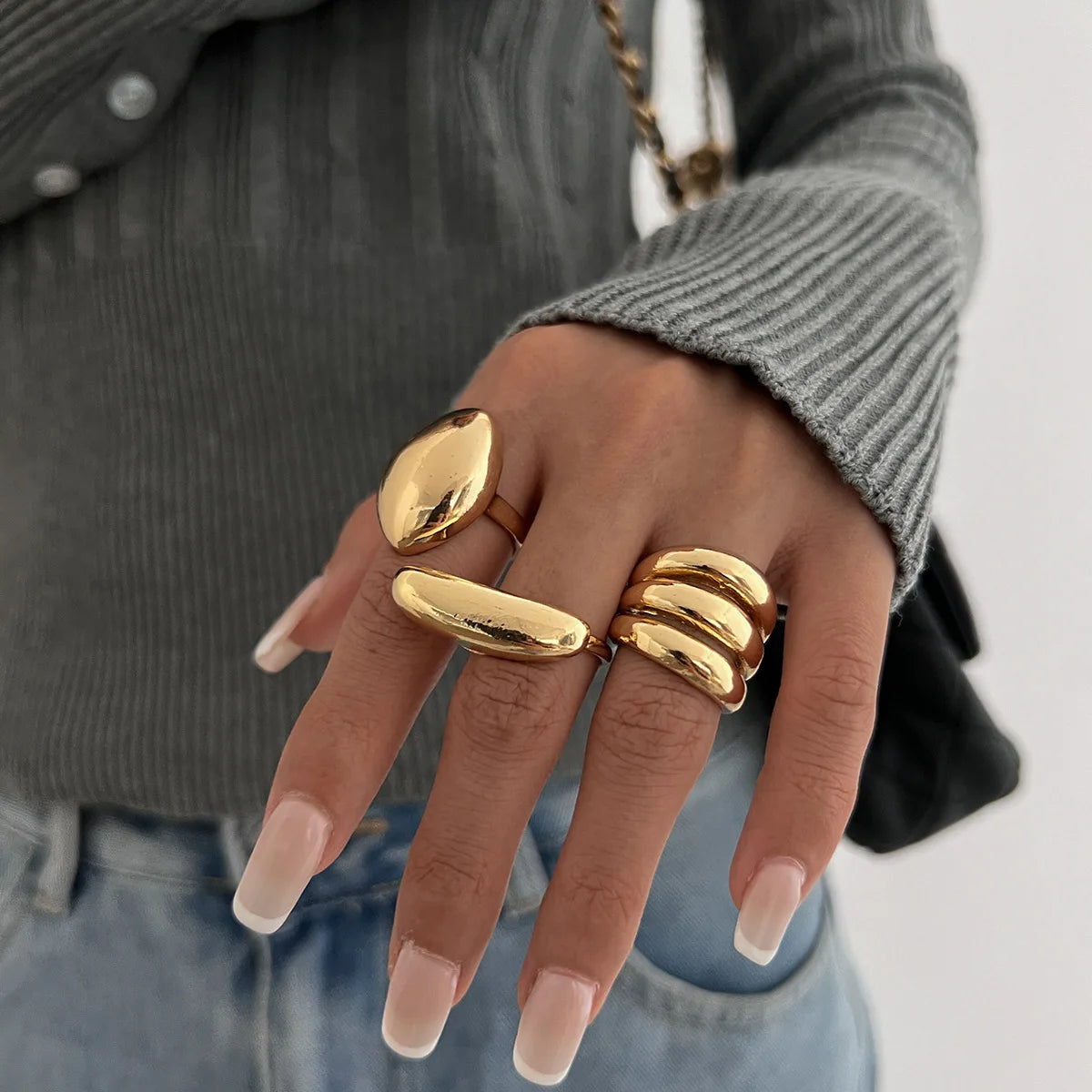 Women's Adjustable Metal Ring Set
