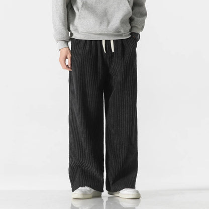 Draven Wide-Leg Corduroy Drawstring Pants