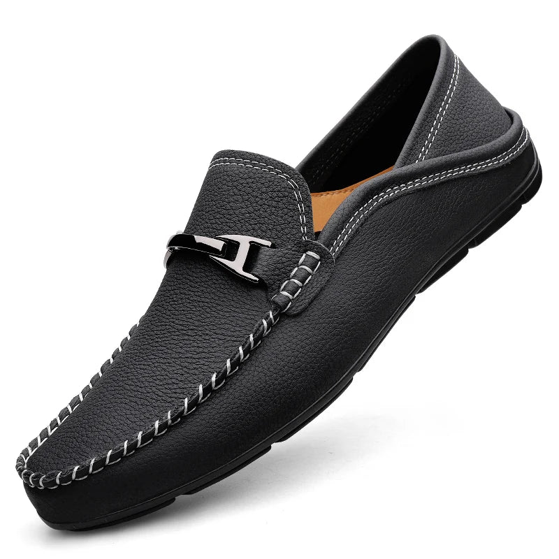 Men's Genuine Leather Slip-On Loafers