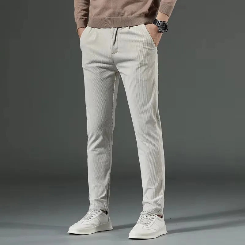 Carello Slim Fit Corduroy Chino Pants