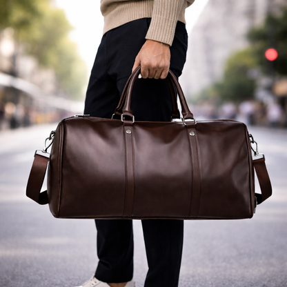 Men's Full-Grain Leather Duffle Bag