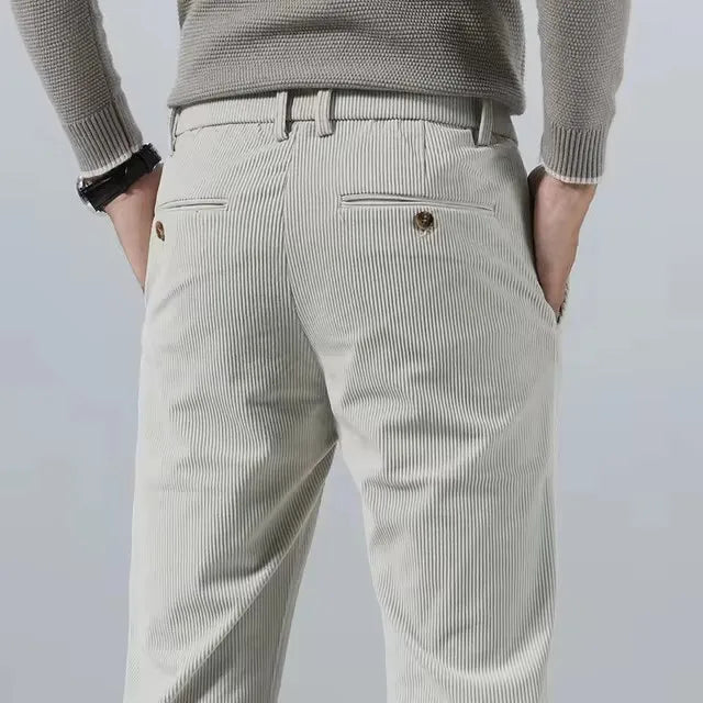 Carello Slim Fit Corduroy Chino Pants