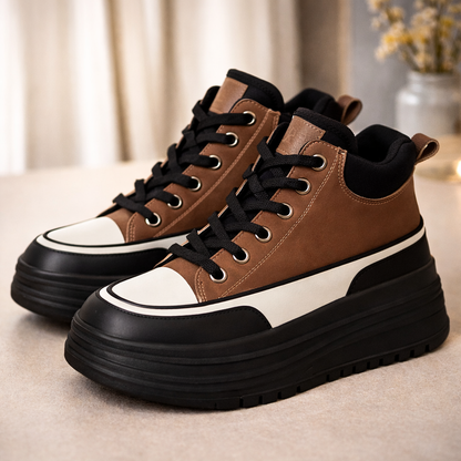 Women's Genuine Leather Orthopedic Platform Sneakers