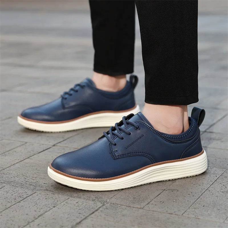 Men's Genuine Leather Lace-Up Orthopedic Shoes