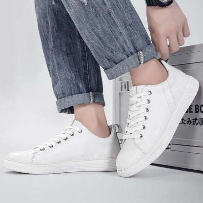 Men's Genuine Leather Low-Top Sneakers