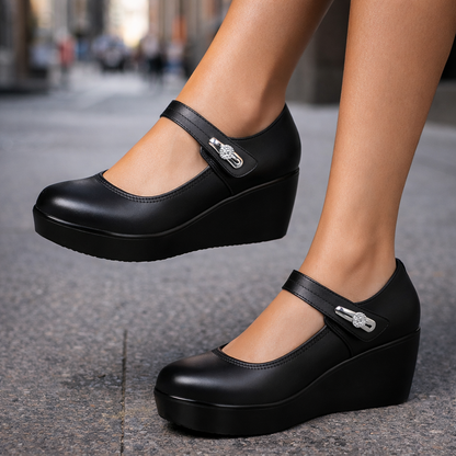 Women's Italian Leather Platform Orthopedic Shoes