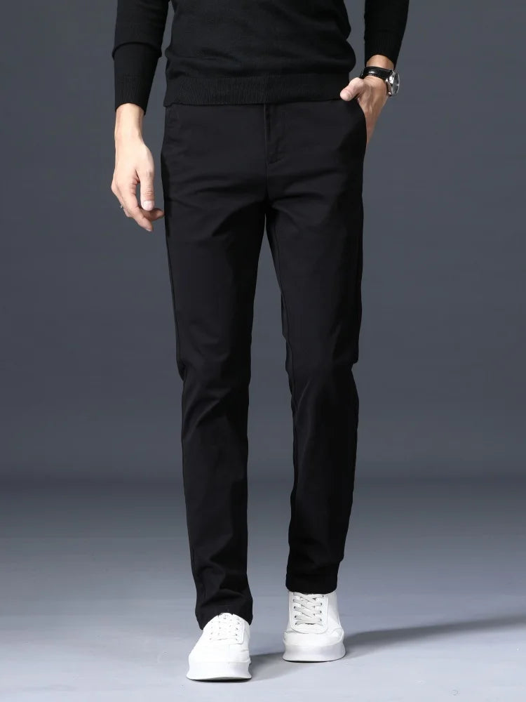 Men's Slim-Fit Cotton Dress Pants