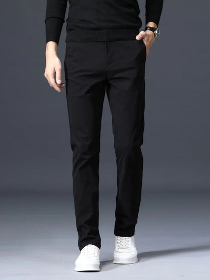 Men's Slim-Fit Cotton Dress Pants