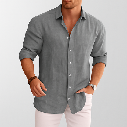Men's Linen Button-Up Shirt