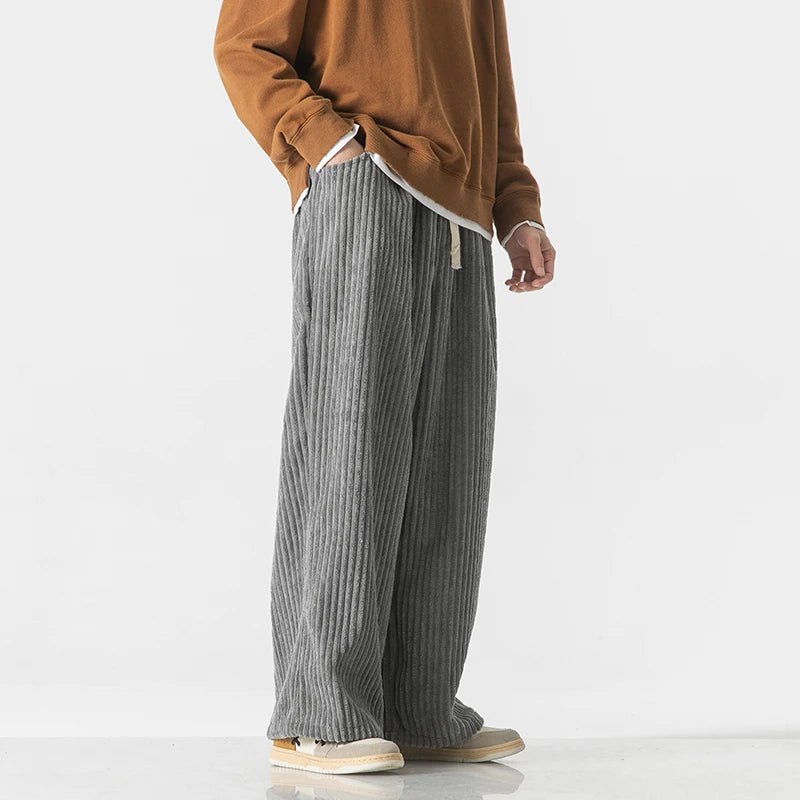 Draven Wide-Leg Corduroy Drawstring Pants