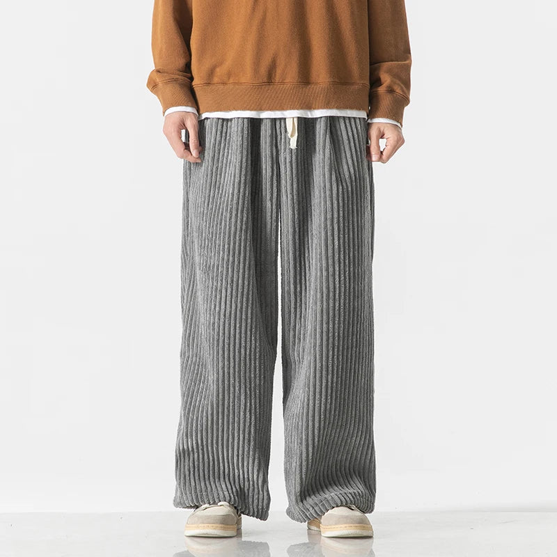 Draven Wide-Leg Corduroy Drawstring Pants