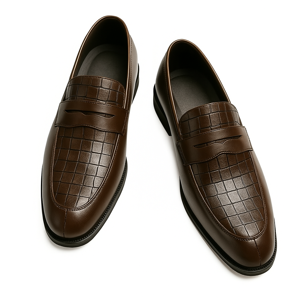 Men's Croc-Embossed Leather Loafers