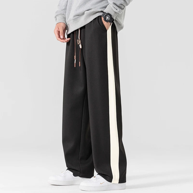 Drexel Wide-Leg Sweatpants With Side Stripe