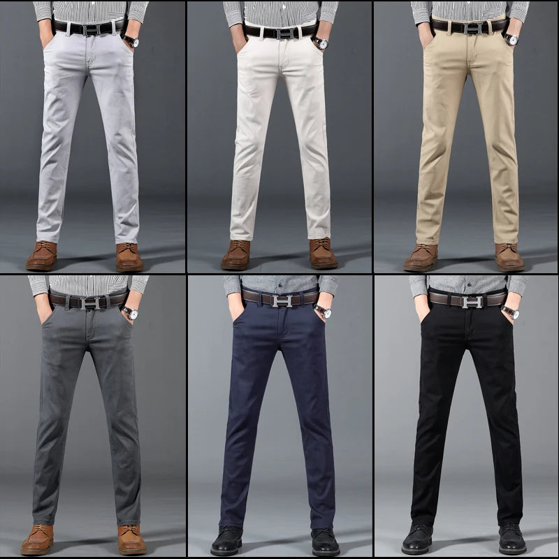 Men's Slim-Fit Cotton Dress Pants
