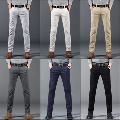 Men's Slim-Fit Cotton Dress Pants