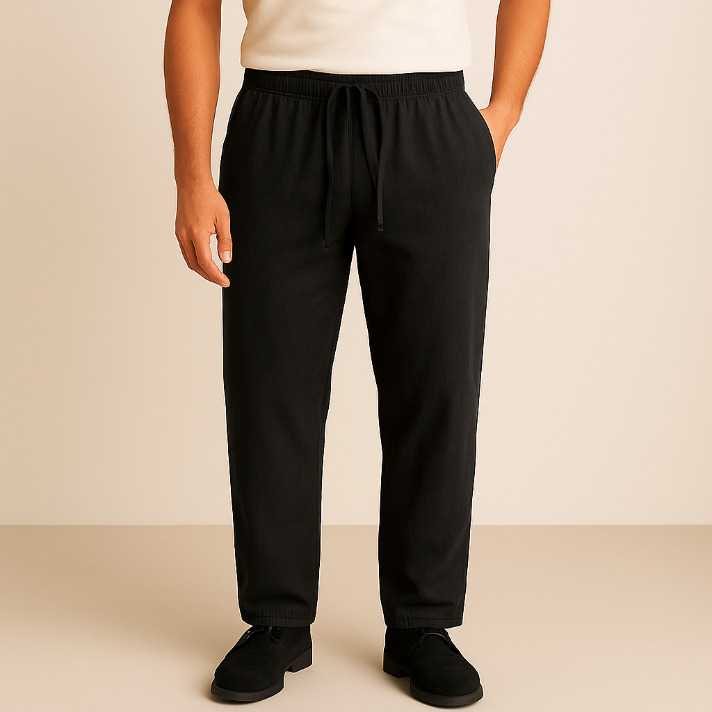 Men's Linen-Cotton Drawstring Pants