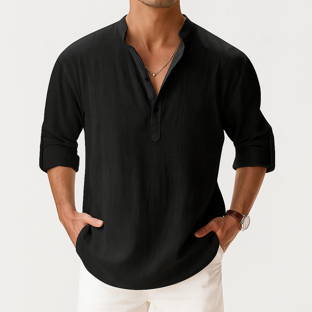 Men's Linen Popover Shirt